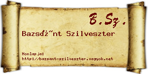 Bazsánt Szilveszter névjegykártya